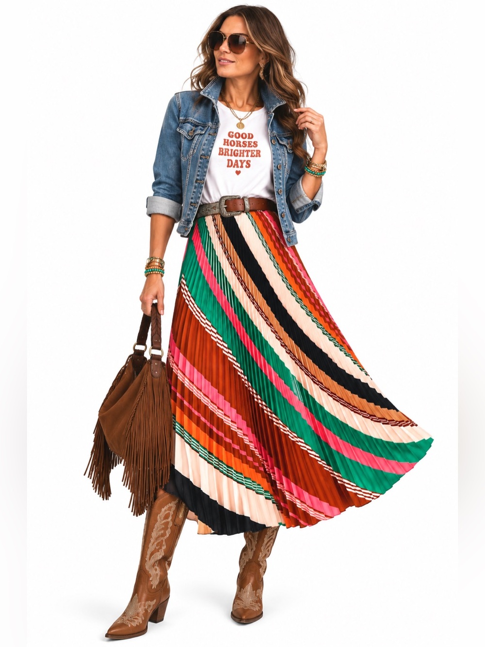 NWT Anthropologie Maeve Pleated Striped Maxi Skirt Size 14 $170